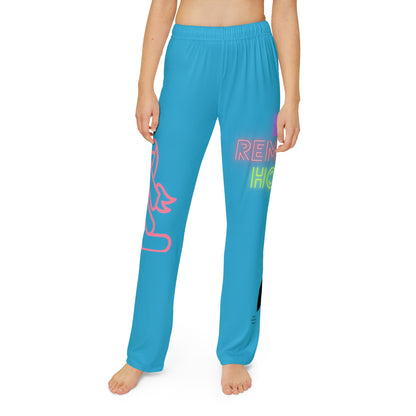 Kids Pajama Pants: Fight Cancer Turquoise