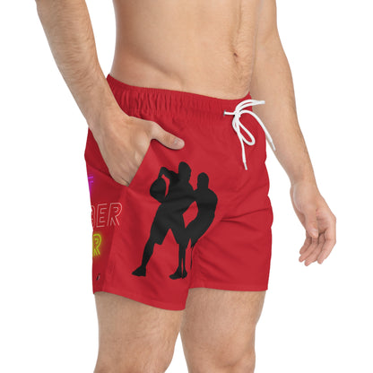 Swim Trunks: Basketball Dark Red