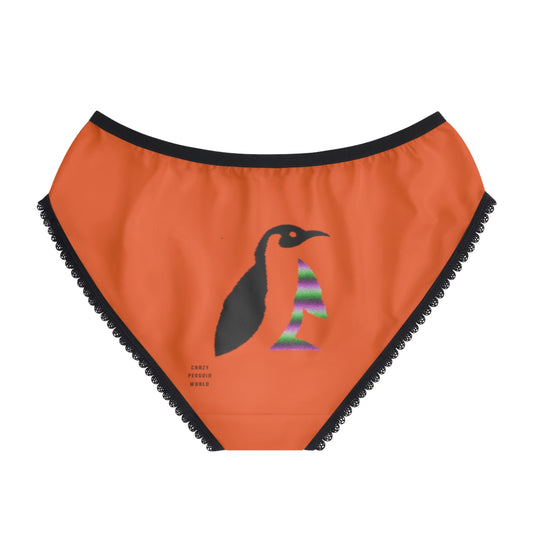 Women's Briefs: Crazy Penguin World Logo Orange