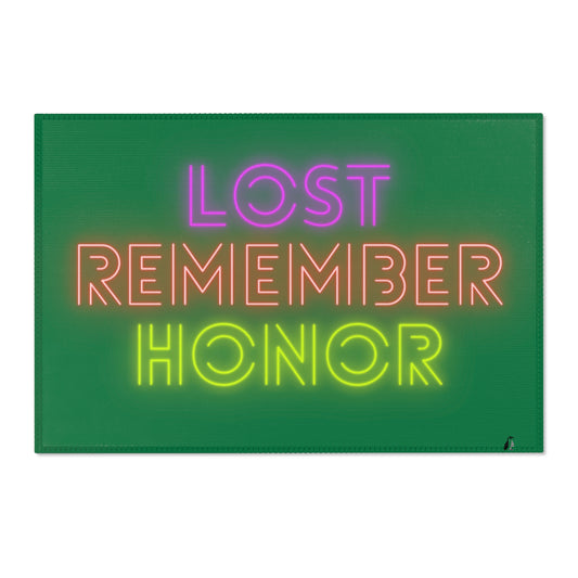 Area Rug (Rectangle): Lost Remember Honor Dark Green