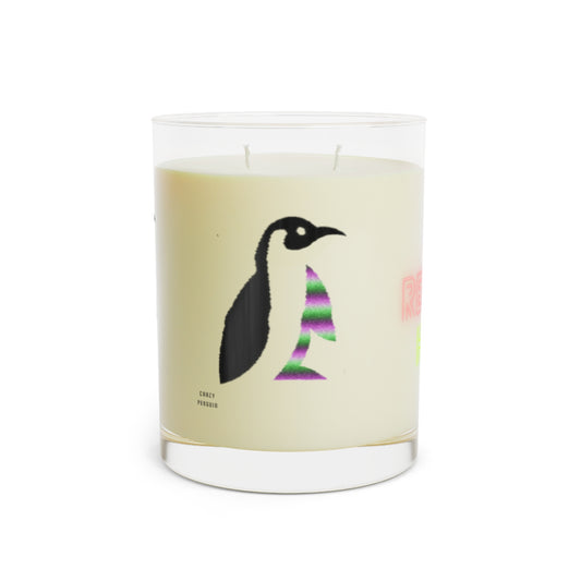 Scented Candle - Full Glass, 11oz: Crazy Penguin World Logo