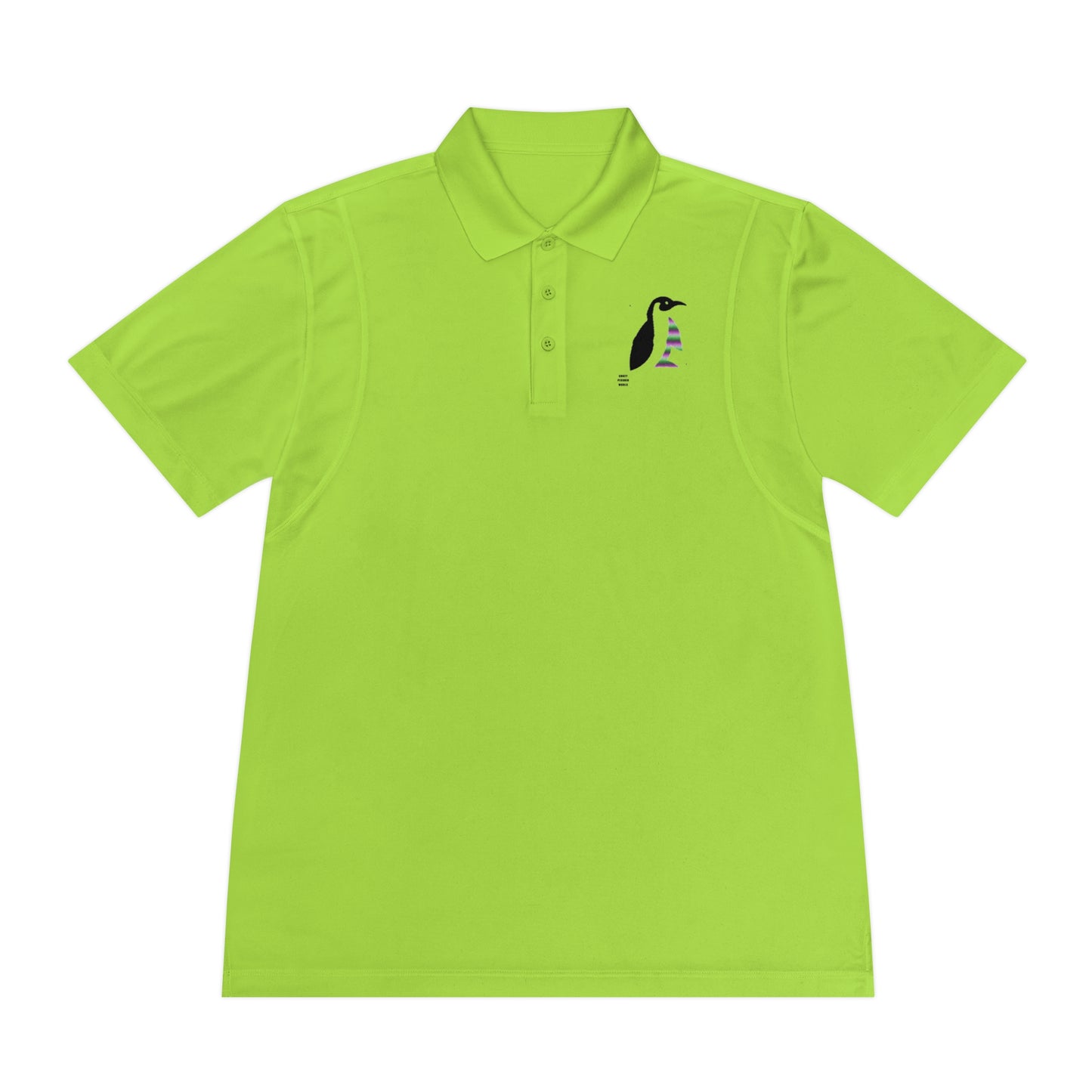 Men's Sport Polo Shirt: Crazy Penguin World Logo #1