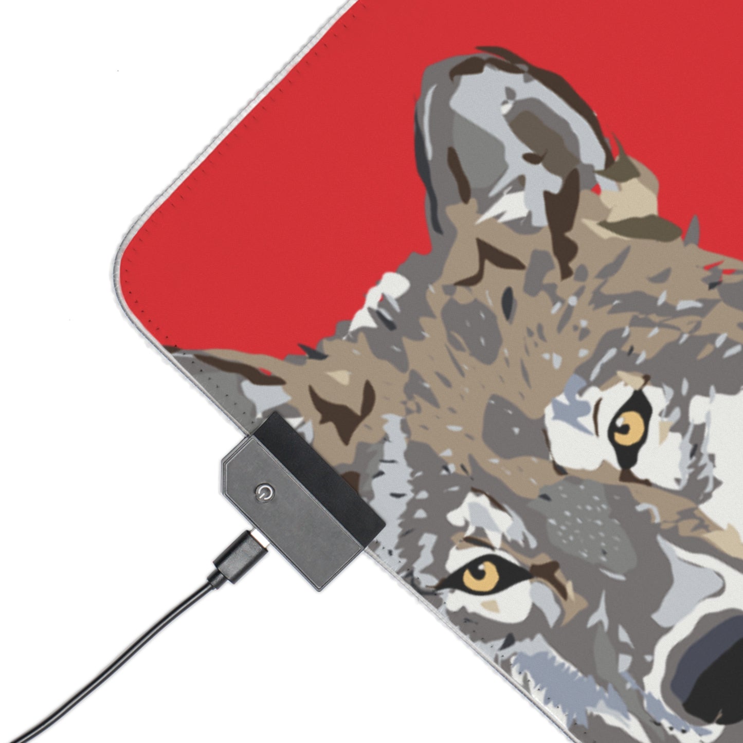 LED Gaming Mouse Pad: Wolves Red