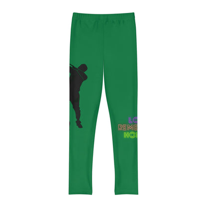 Youth Full-Length Leggings: Dance Dark Green