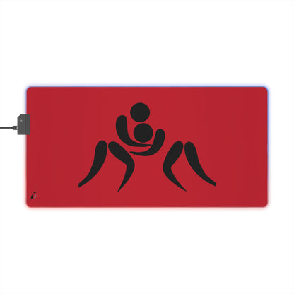 LED Gaming Mouse Pad: Wrestling Dark Red