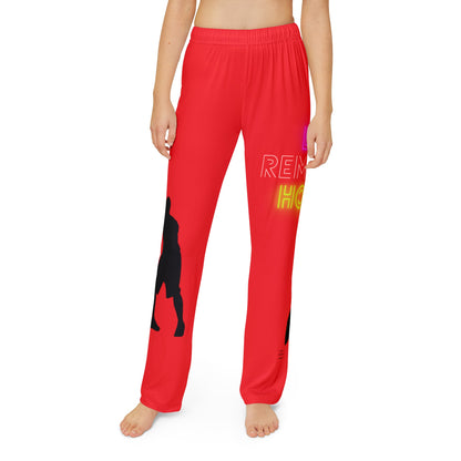 Kids Pajama Pants: Basketball Red