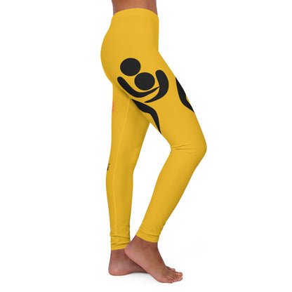 Women's Spandex Leggings: Wrestling Yellow