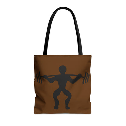 Tote Bag: Weightlifting Brown