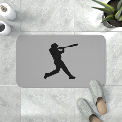 Memory Foam Bath Mat: Baseball Lite Grey