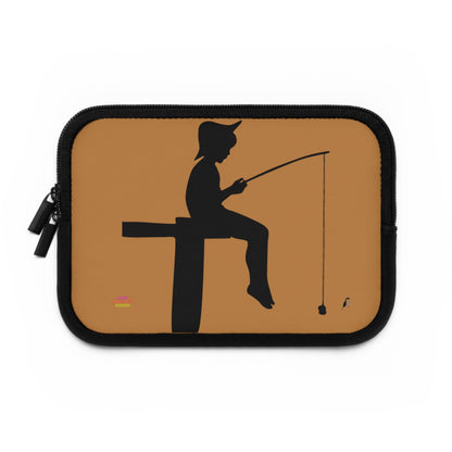 Laptop Sleeve: Fishing Lite Brown