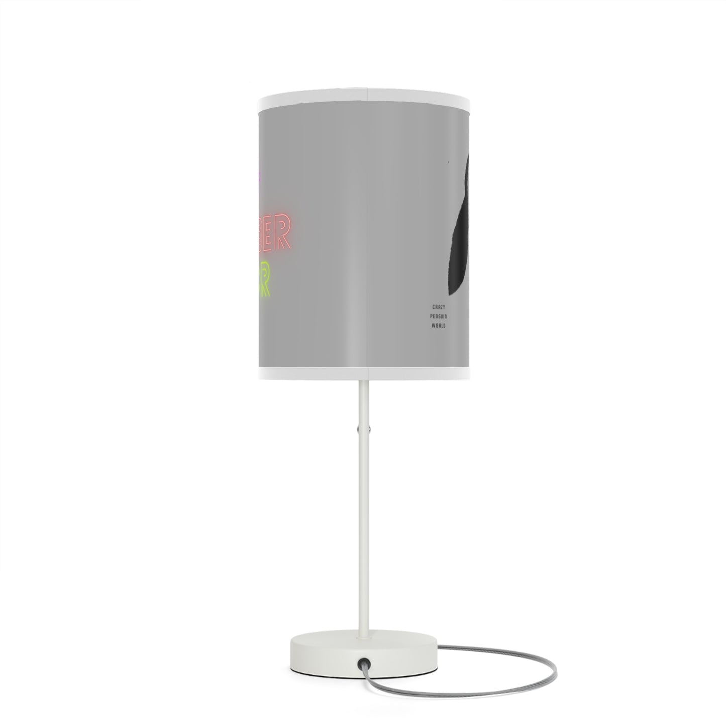 Lamp on a Stand, US|CA plug: Crazy Penguin World Logo Lite Grey