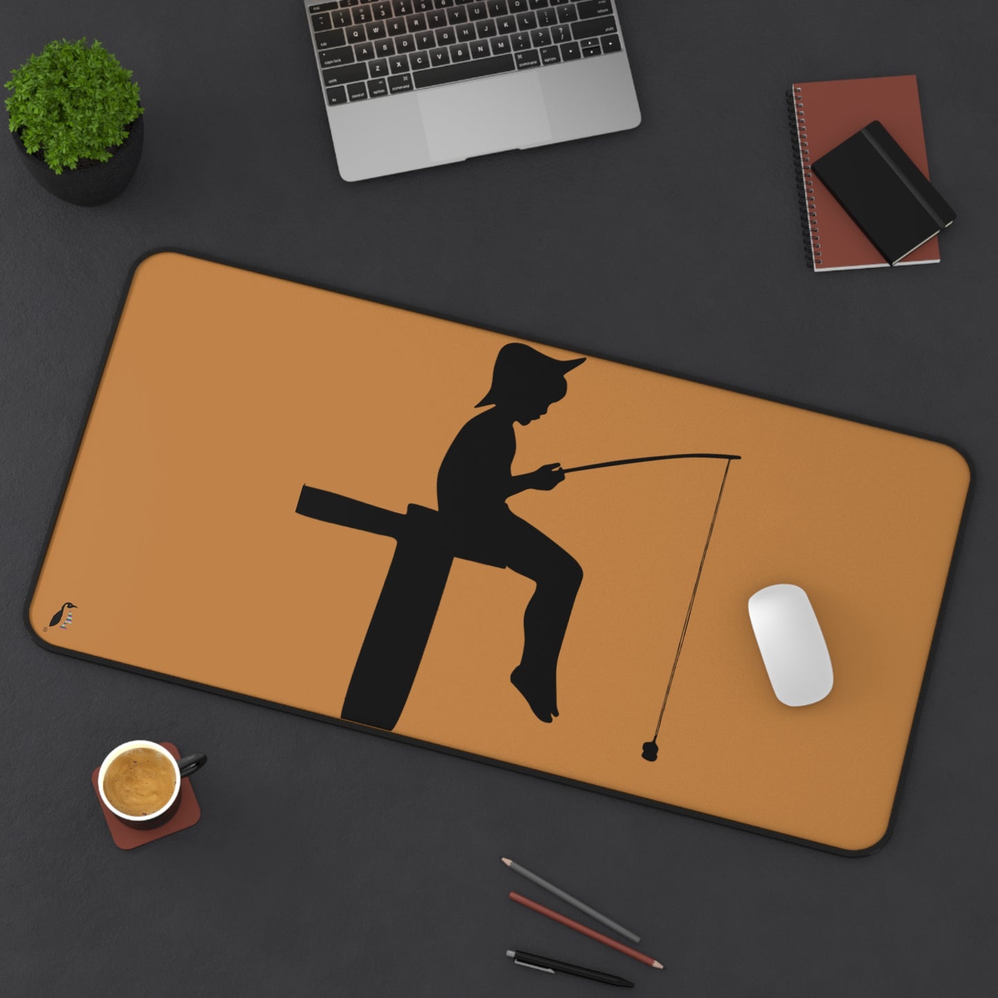 Desk Mat: Fishing Lite Brown