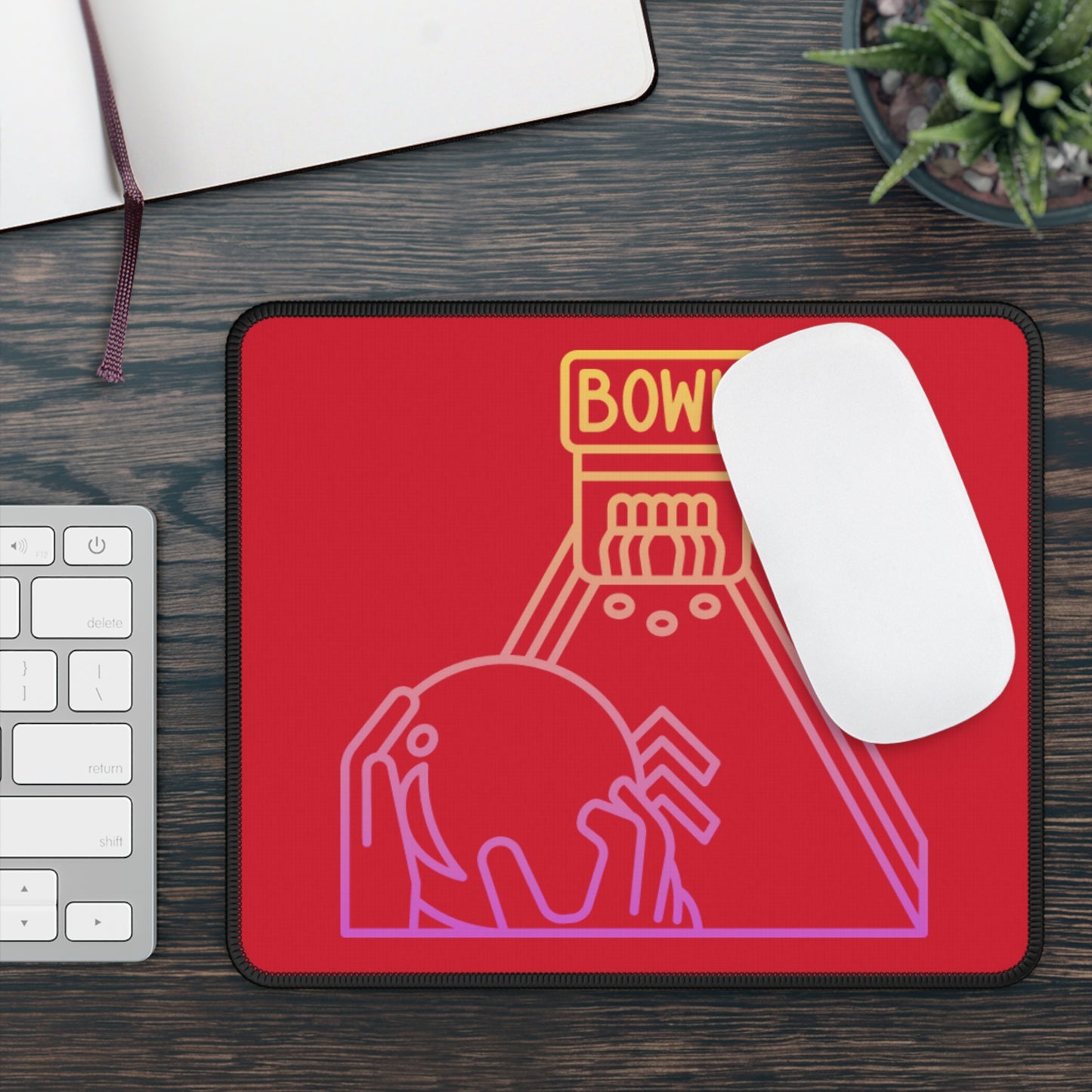 Gaming Mouse Pad: Bowling Dark Red