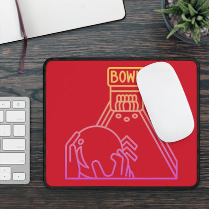 Gaming Mouse Pad: Bowling Dark Red