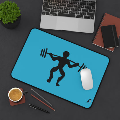 Desk Mat: Weightlifting Turquoise