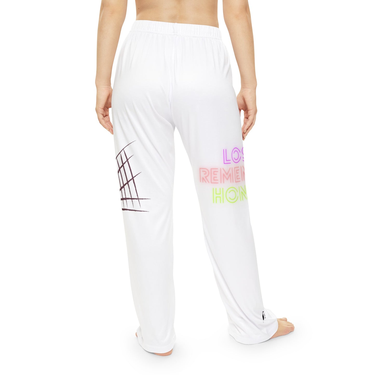 Pambabaeng Pajama Pantalon: Volleyball White 