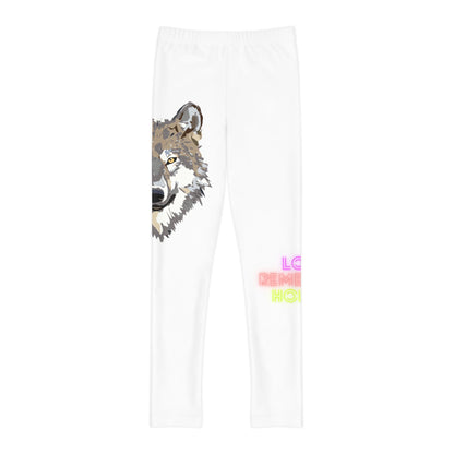 Youth Full-Length Leggings: Wolves White