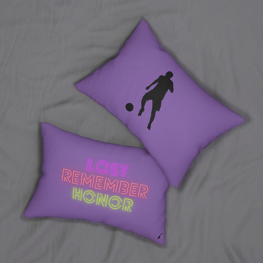 Spun Polyester Lumbar Pillow: Soccer Lite Purple