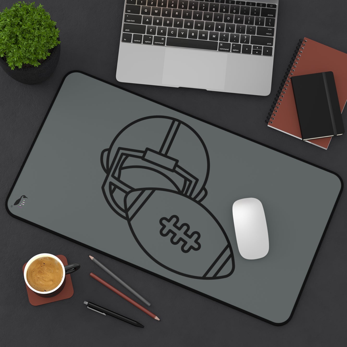 Desk Mat: Football Dark Grey