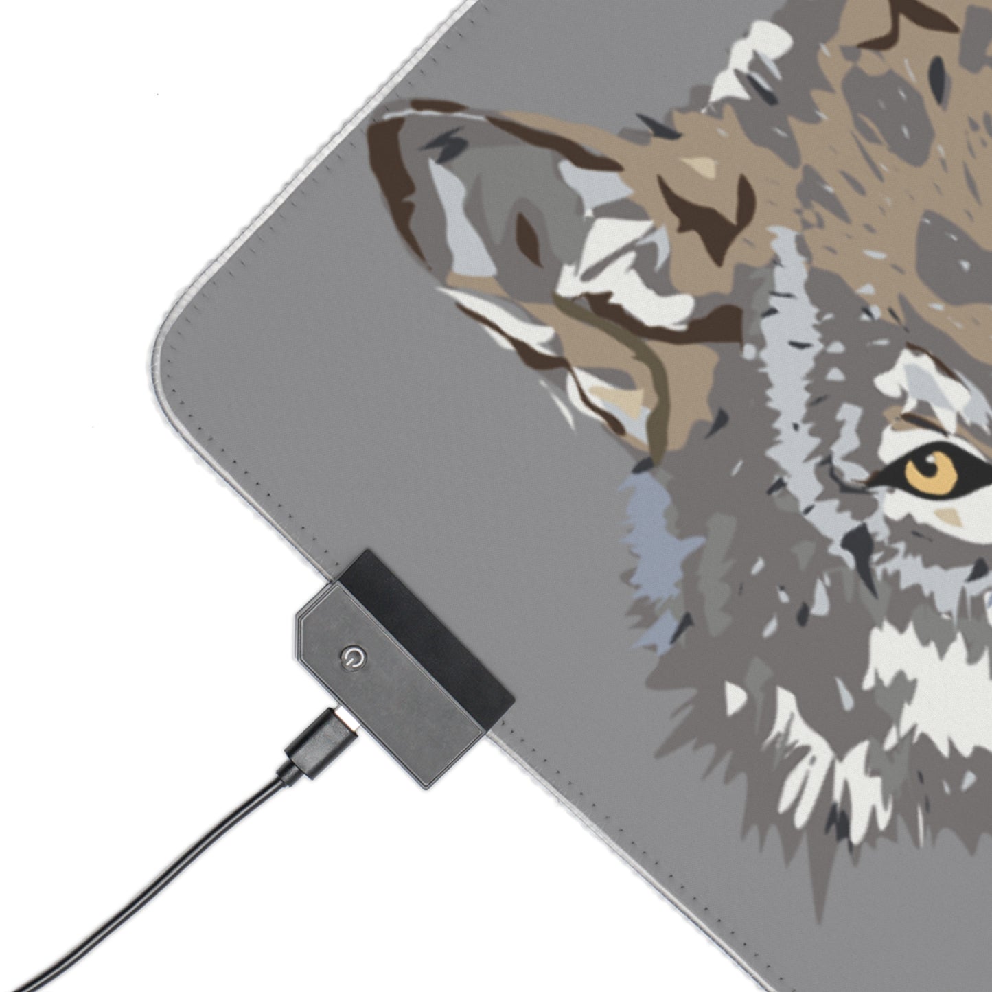 LED Gaming Mouse Pad: Wolves Grey