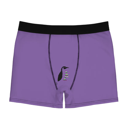 Men's Boxer Briefs: Crazy Penguin World Logo Lite Purple