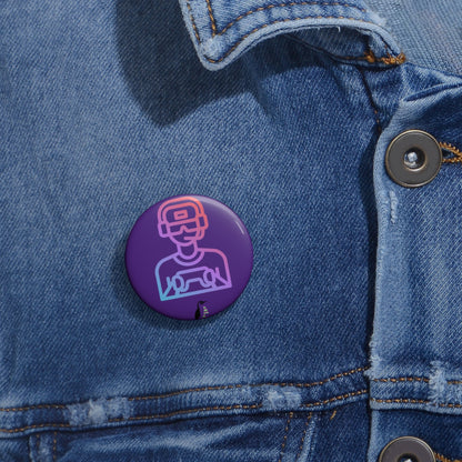 Custom Pin Buttons Gaming Purple