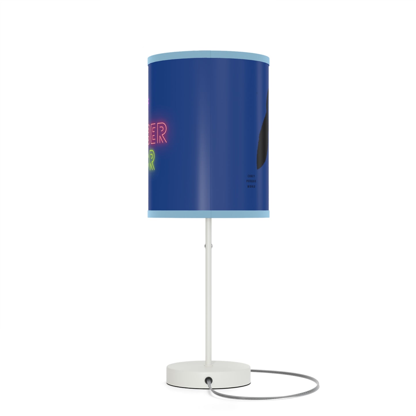 Lamp on a Stand, US|CA plug: Crazy Penguin World Logo Dark Blue