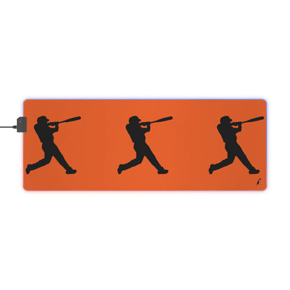 LED Gaming Mouse Pad: Baseball Orange