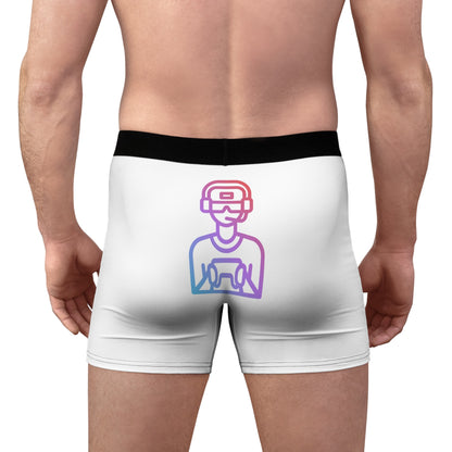 Men's Boxer Briefs: Gaming White