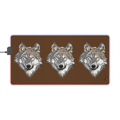 LED Gaming Mouse Pad: Wolves Brown