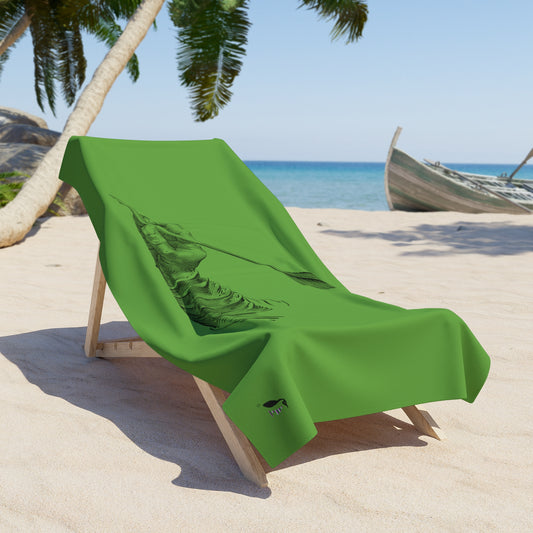 Beach Towel: Writing Green