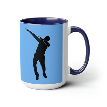 Two-Tone Coffee Mugs, 15oz: Dance Lite Blue