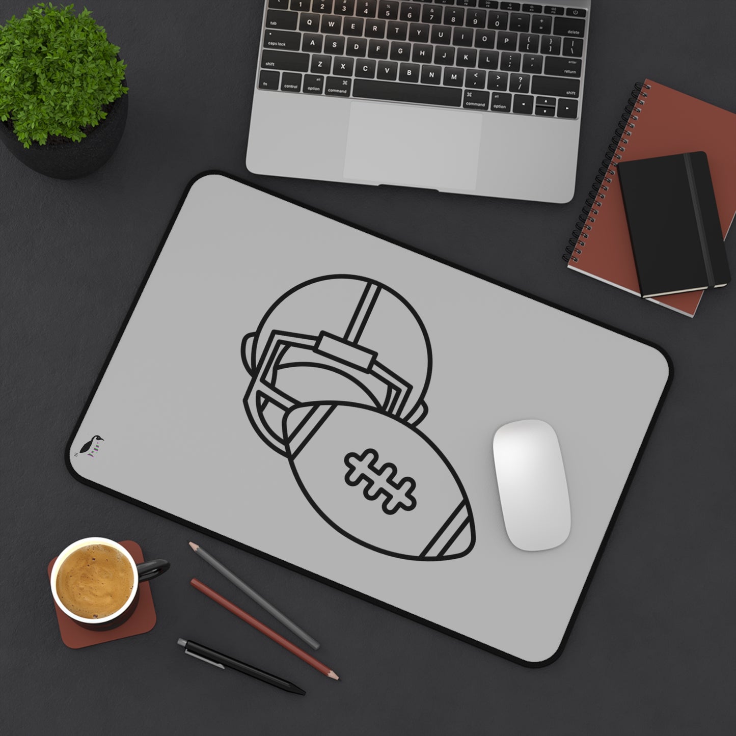 Desk Mat: Football Lite Grey