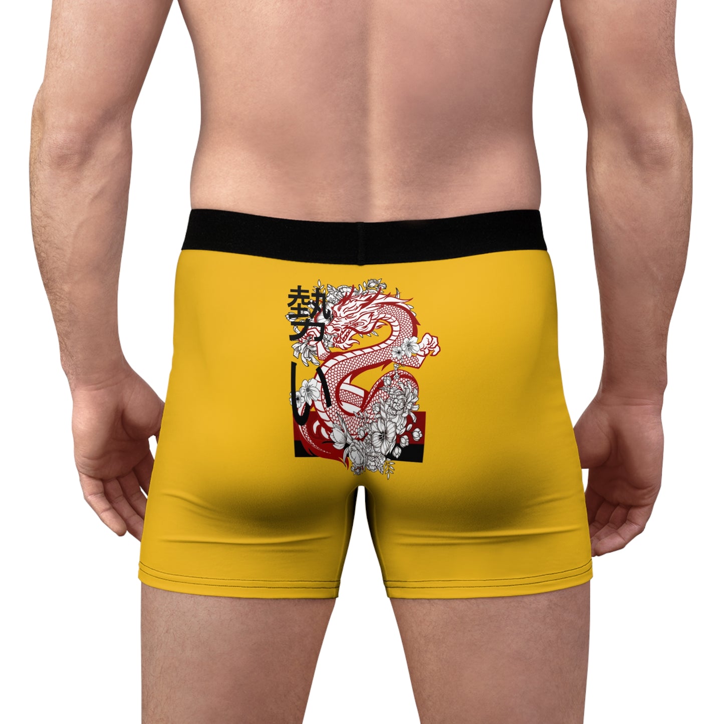 Men's Boxer Briefs: Dragons Yellow