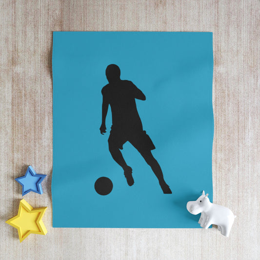 Throw Blanket: Soccer Turquoise