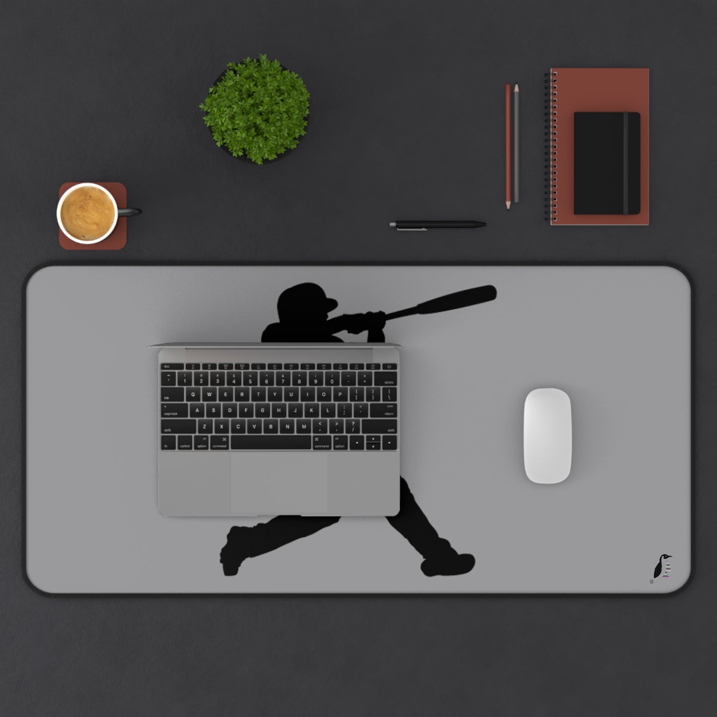 Desk Mat: Baseball Grey