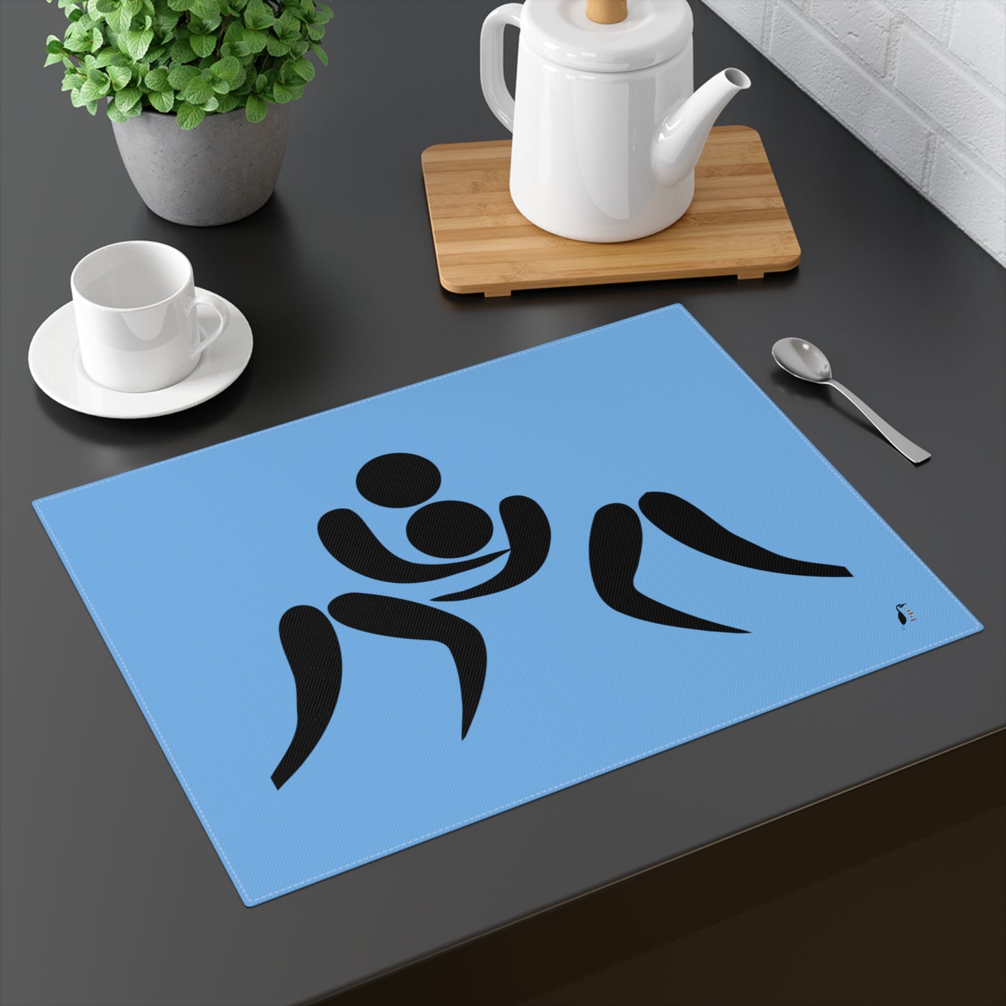 Placemat, 1pc: Wrestling Lite Blue