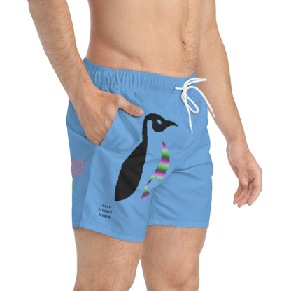 Swim Trunks: Crazy Penguin World Logo Lite Blue