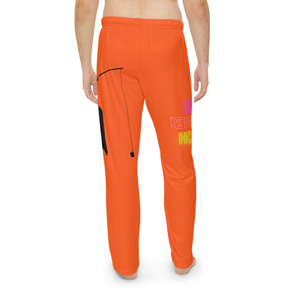 Men's Pajama Pants: Fishing Orange