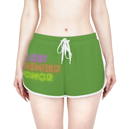 Women's Relaxed Shorts: Lost Remember Honor Green