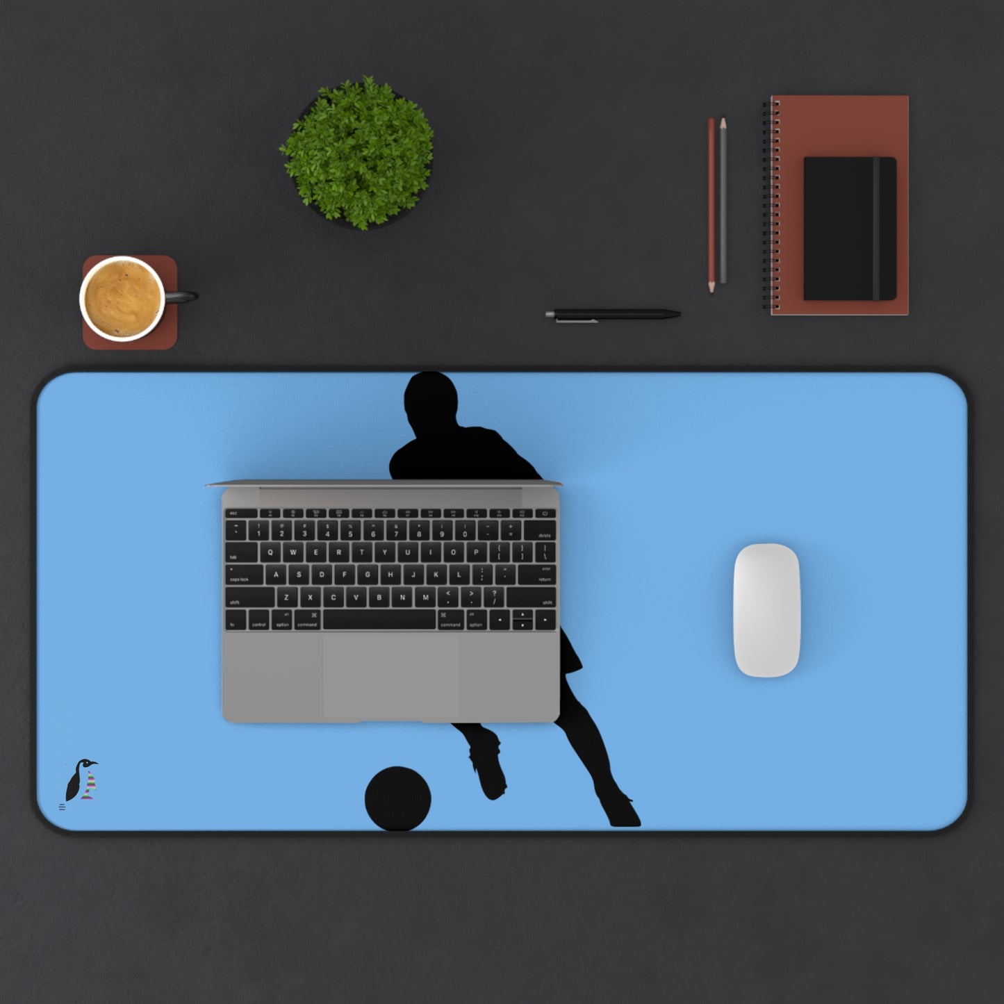 Desk Mat: Soccer Lite Blue