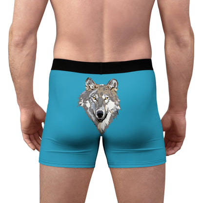 Men's Boxer Briefs: Wolves Turquoise