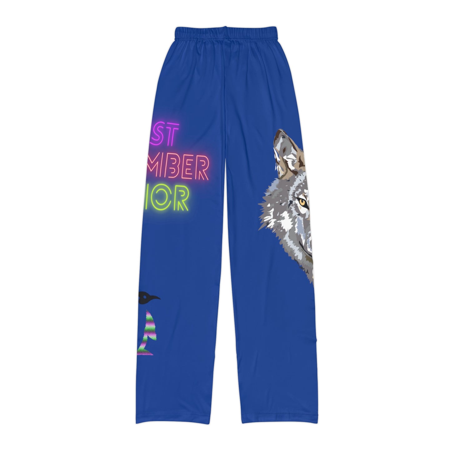 Kids Pajama Pants: Wolves Dark Blue