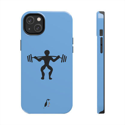 Tough Phone Cases (for iPhones): Weightlifting Lite Blue