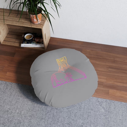 Tufted Floor Pillow, Round: Bowling Grey