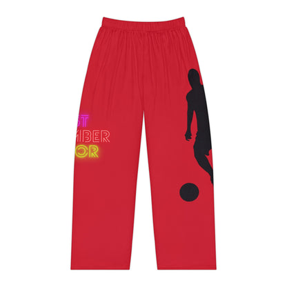 Women's Pajama Pants: Soccer Dark Red