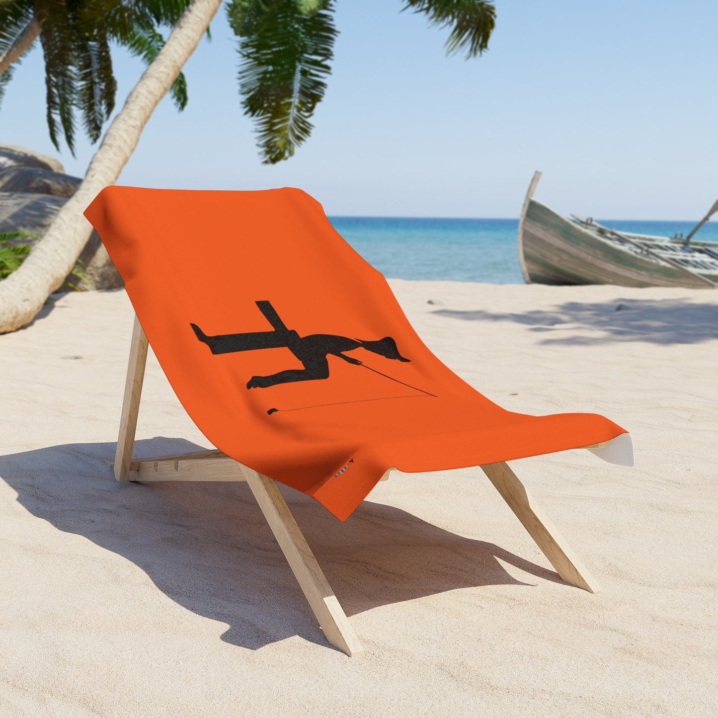Beach Towel: Fishing Orange