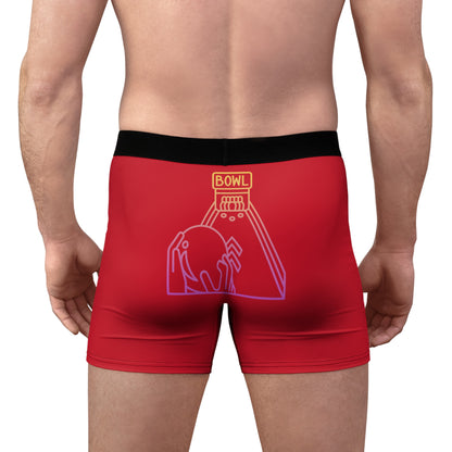 Men's Boxer Briefs: Bowling Dark Red