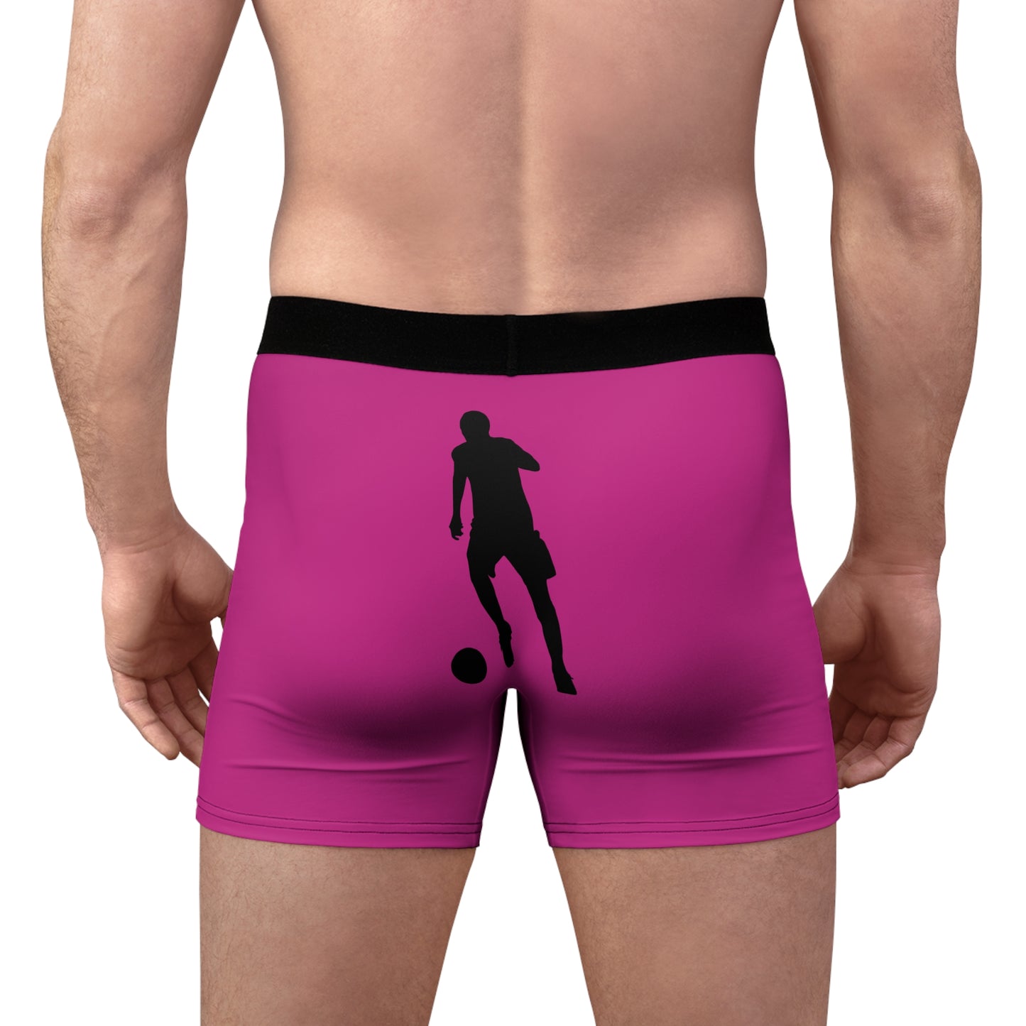 Men's Boxer Briefs: Soccer Pink