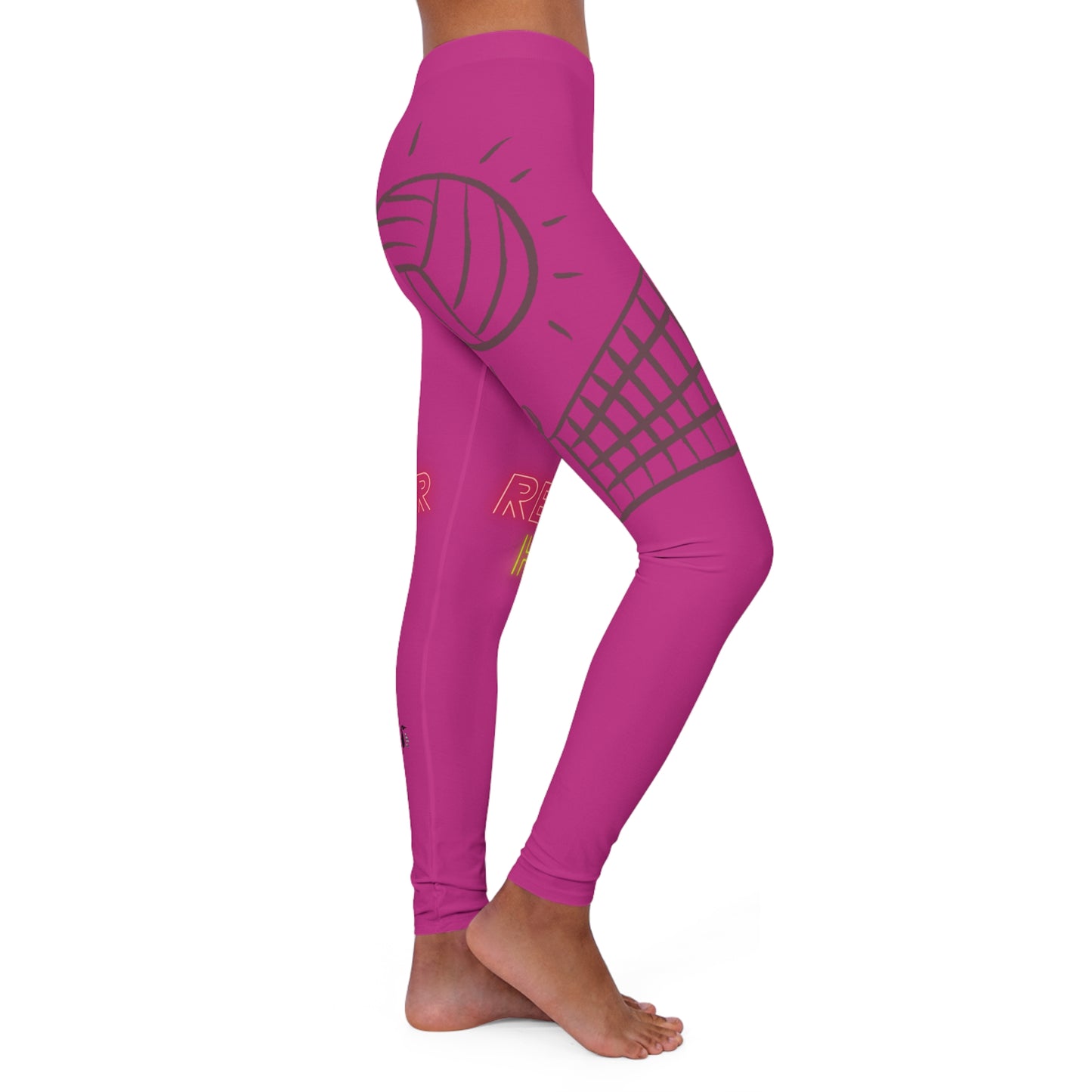 Women's Spandex Leggings: Volleyball Pink